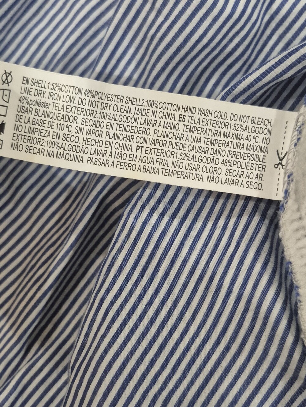 Forever 21+ Gray Layered Shirt Hem Sweatshirt Blue White Stripe Pullover Size 1X - Picture 9 of 9